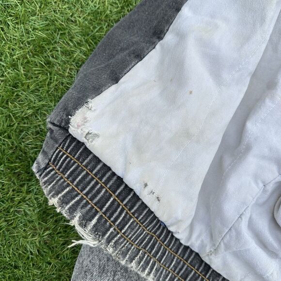 Vintage Joe Borders Squadron Mens XL Jacket Denim Full Zip Distressed Washed - Picture 13 of 15